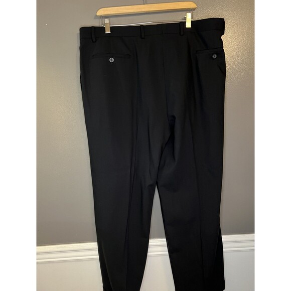 Pronto Uomo Pants Mens 40 Black Wool Dress Slacks Pleated Cuffed Trousers Formal - Picture 5 of 7
